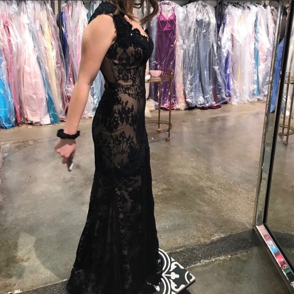Allie Blu Black Lace Prom Dress - Picture 3 of 3